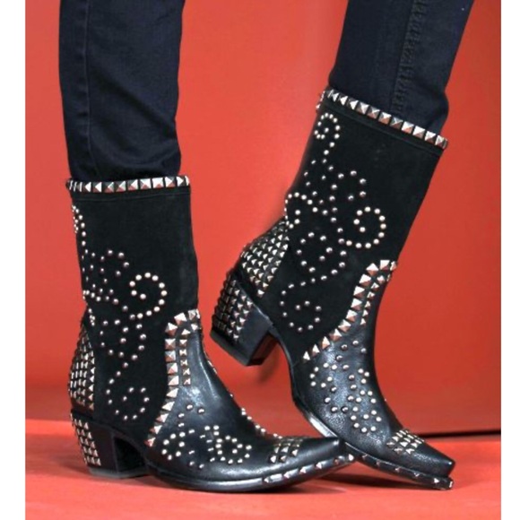 Old Gringo Double D Ranch Black Studded Heeled Boots - Picture 15 of 16